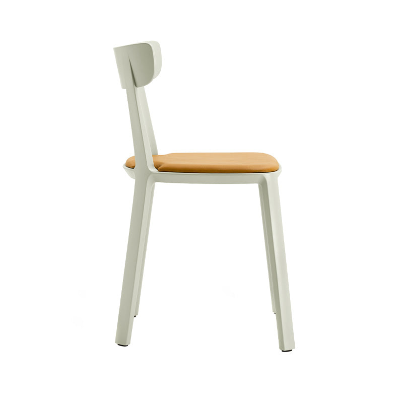 Silla Cadrea Blanca Tapizada Cognac